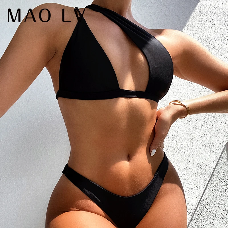 

Sexy Bikini Set 2021 Brazilian Women Swimwear Girly Push Up Swimsuit Summer Beach Wear Oblique Shoulder Biquinis Feminino New
