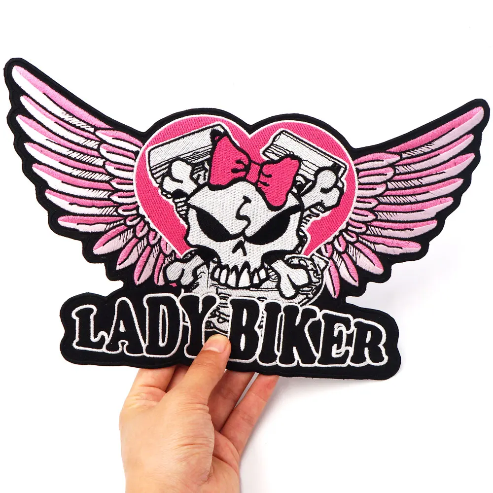 Большие вышитые панковские байкерские нашивки с крыльями наклейки для одежды