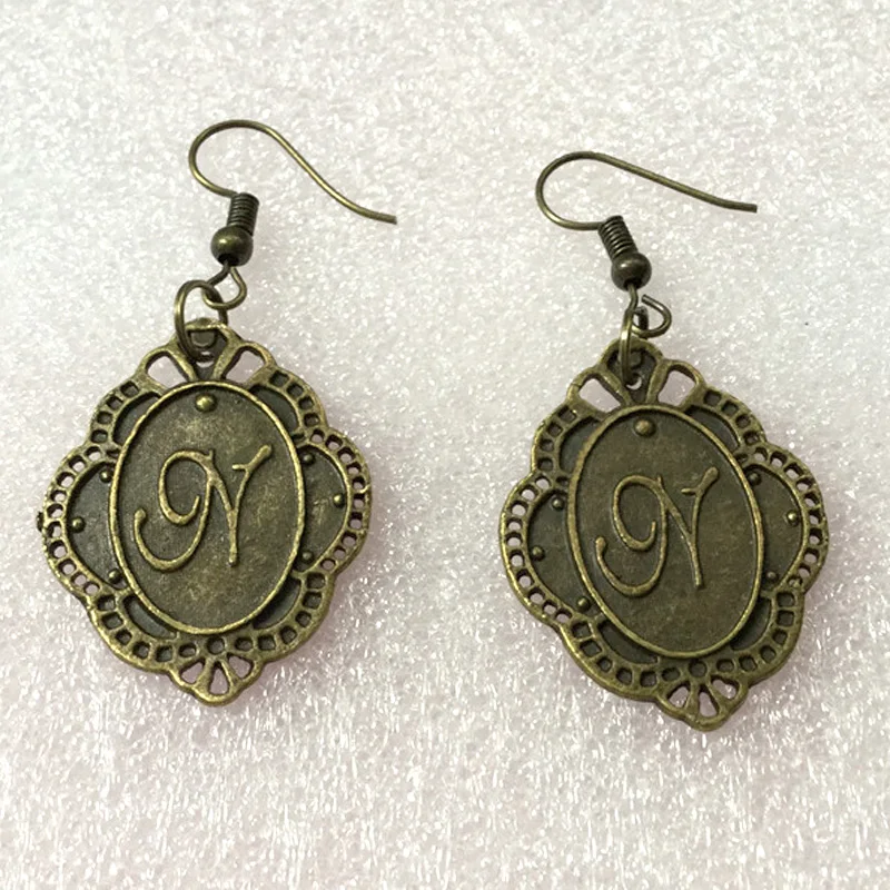 Женские винтажные серьги-подвески в античном стиле из металлического сплава |