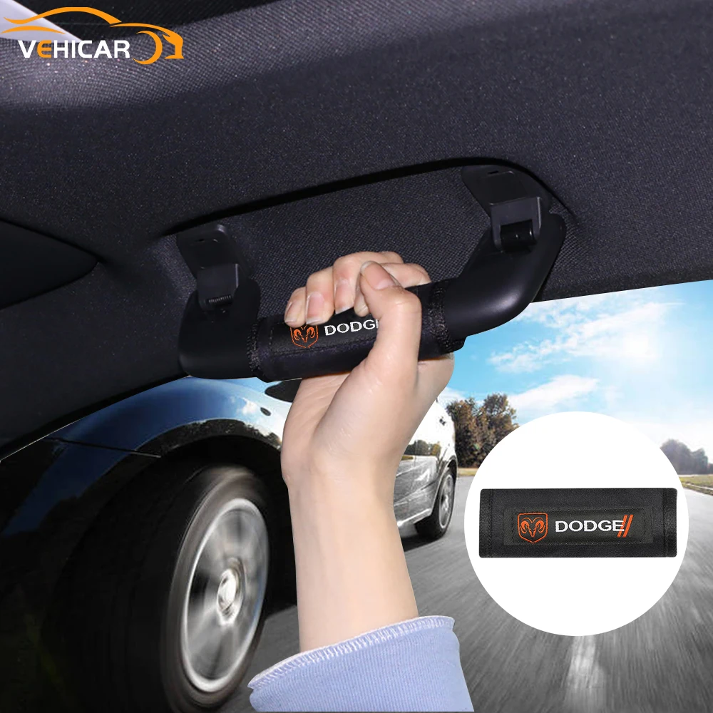 

VEHICAR Car Roof Armrest Handle Protective Cover For DODGE Car Interior Accessories Auto Armrest Handle Protector Universal