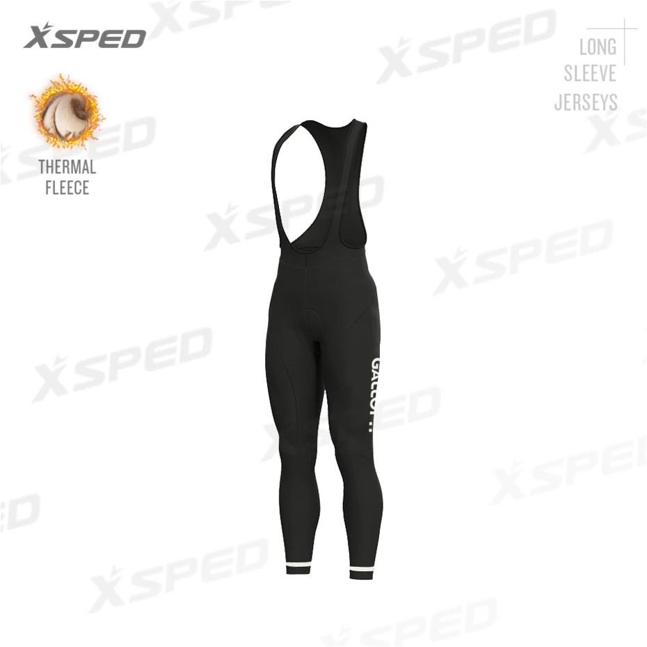 Bib Pants Зимняя одежда для велоспорта Мужская Джерси с длинным рукавом Теплая Флисовая Куртка комбинезон комплект MTB Одежда для верховой езды Ropa Ciclismo - Цвет: Bib Pants