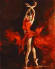 Картина по номерам красная танцовщица, рисунок на холсте, ручная роспись, Подарочная картина по номерам, животное, комплекты, украшение для дома