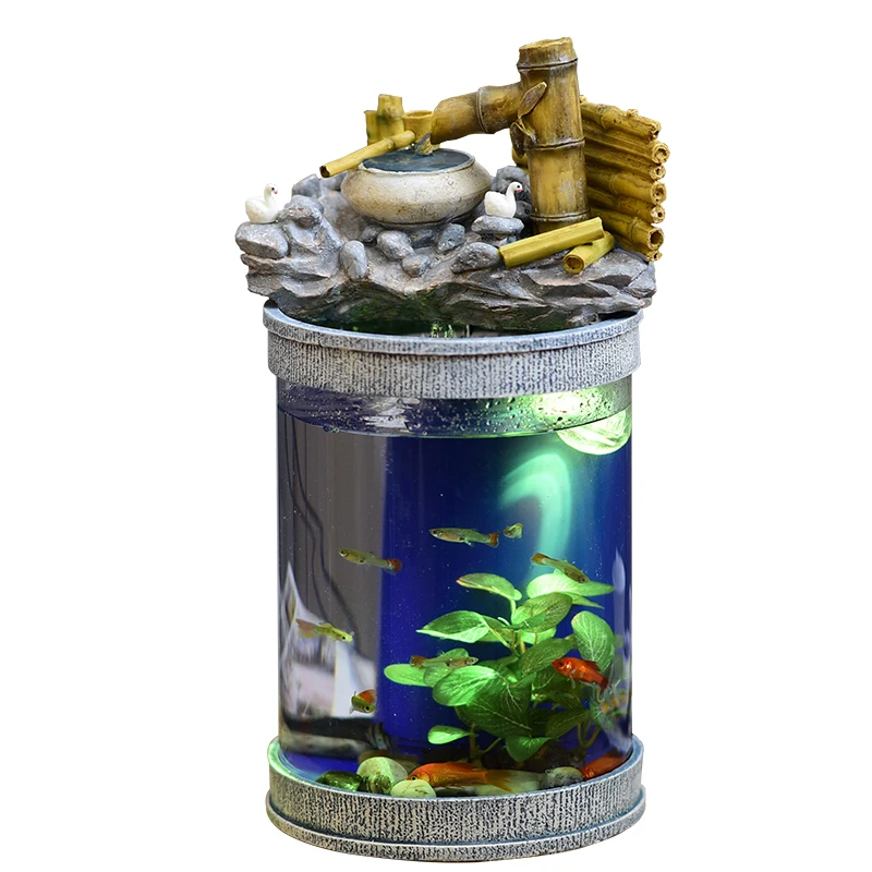 

Cx Back Filter Super White Glass Fish Tank Ecological Flowing Water Living Room Small Desktop Aquarium