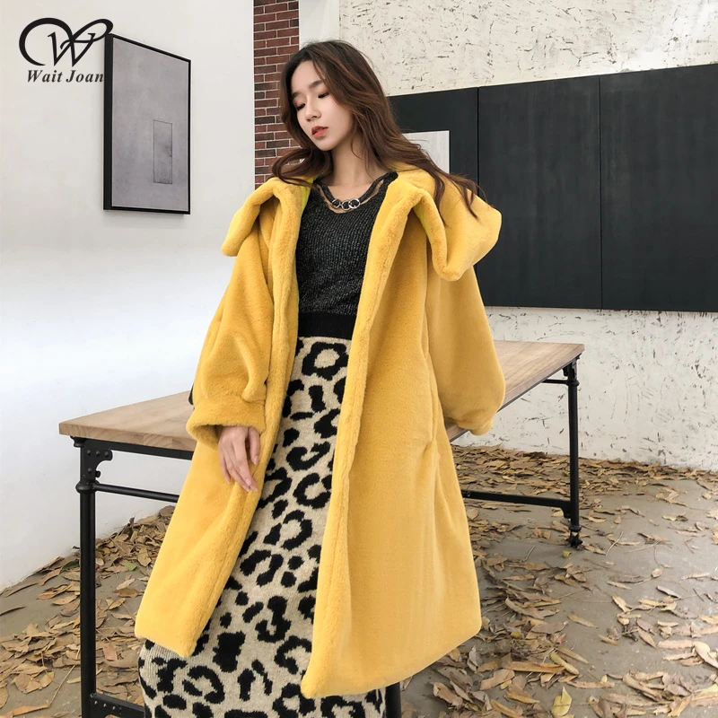 Зимнее пальто из искусственного меха норки женское длинное зимняя меховая