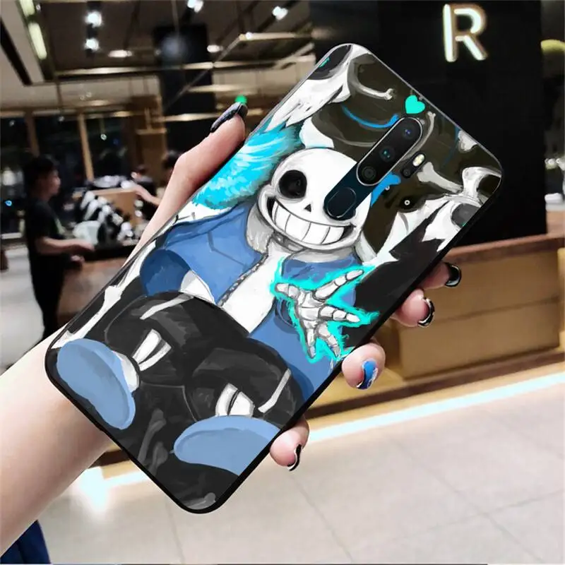 YJZFDYRM Папирус из андертейл sans doggo черный мягкий чехол для телефона Capa Oppo A5 A9 2020 Reno2 z