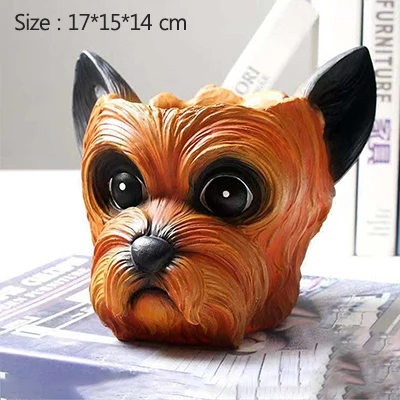 Dog Strongwell скандинавские Животные лицо цветочный горшок Ретро контейнер сад голова животного фигурка горшок Настольный украшения для дома подарок - Цвет: Dog