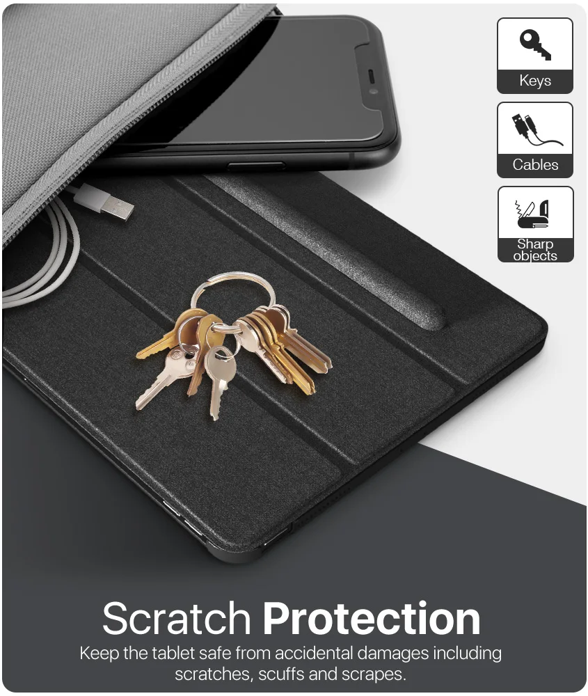 

Case For iPad Pro 12.9 4th Gen 2020&2018 with Elastic Pencil Holder,Slim Lightweight Smart Shell For iPad Pro 11 2nd Gen 2020