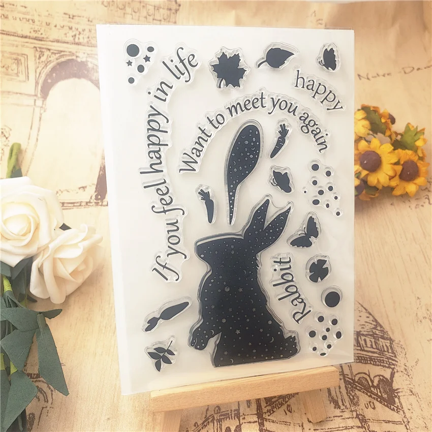 Hot selling Silhouette rabbi alphabet transparent clear stamp / silicone seal roller DIY scrapbook album card production | Дом и сад