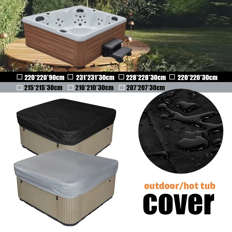 

Spa Bathtub Swimming Pool Waterproof Cover Outdoor Garden Courtyard Anti-Fall Leaves Anti-UV Protector Spa Hot Tub Dust Covers