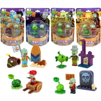 plants vs zombie2 toy 4 styles building blocks collection anime figure series action doll model peashooter tabletop battle game