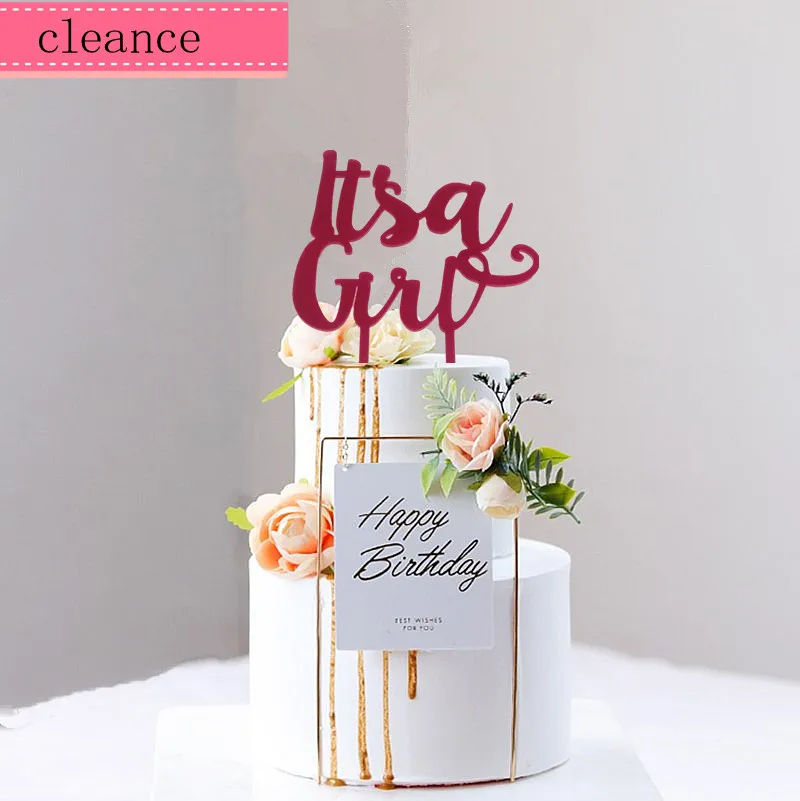 

it's a girl red acrylic cake topper girl baby birthday cake toppers baby shower birthday party decorations