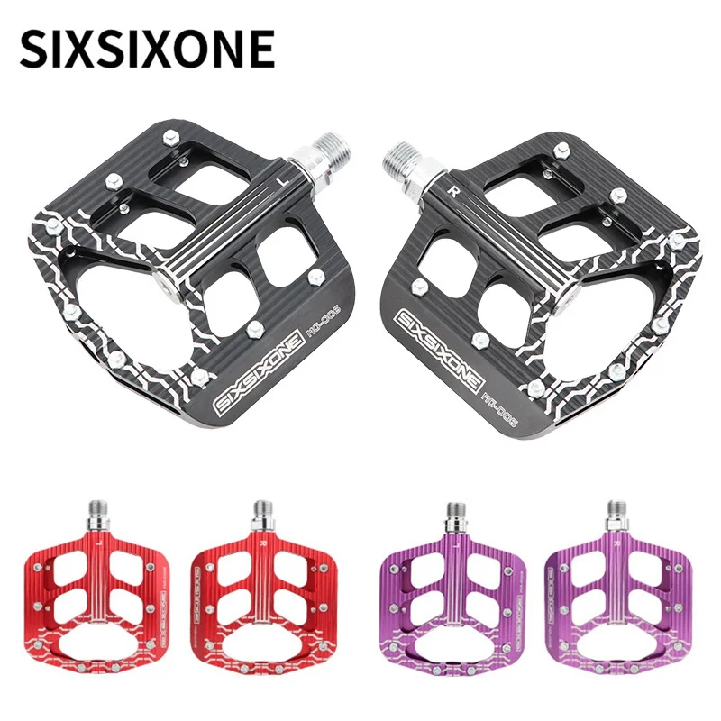 

SIXSIXONE Bicycle Cycling MTB Road Bike Pedals 1Pair Ultralight Aluminum Flat Platform Pedal Mountain Bicycle Parts Accessories