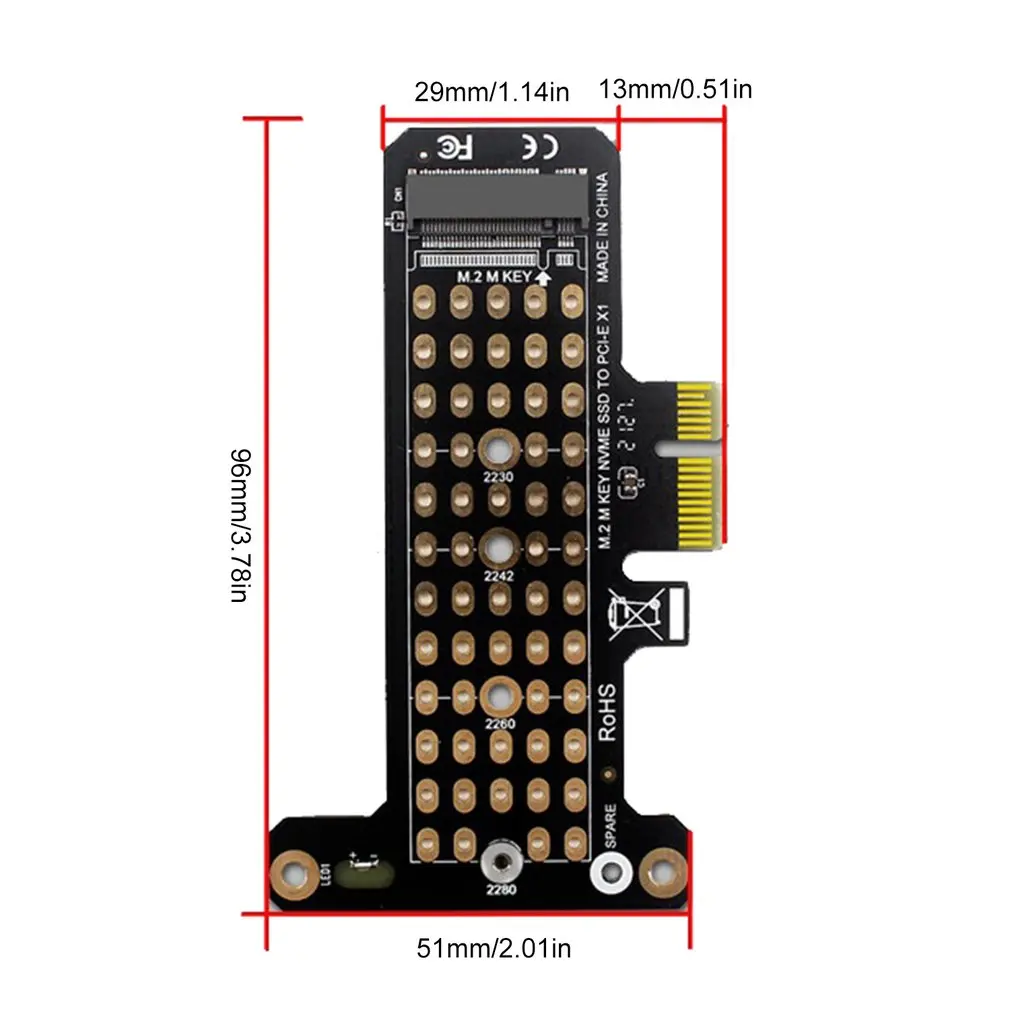 Адаптер M.2 NVMe SSD на PCIE 3 0 X1 X4 X16 карта интерфейса M Key поддержка PCI Express 2230 2242 2260 2280