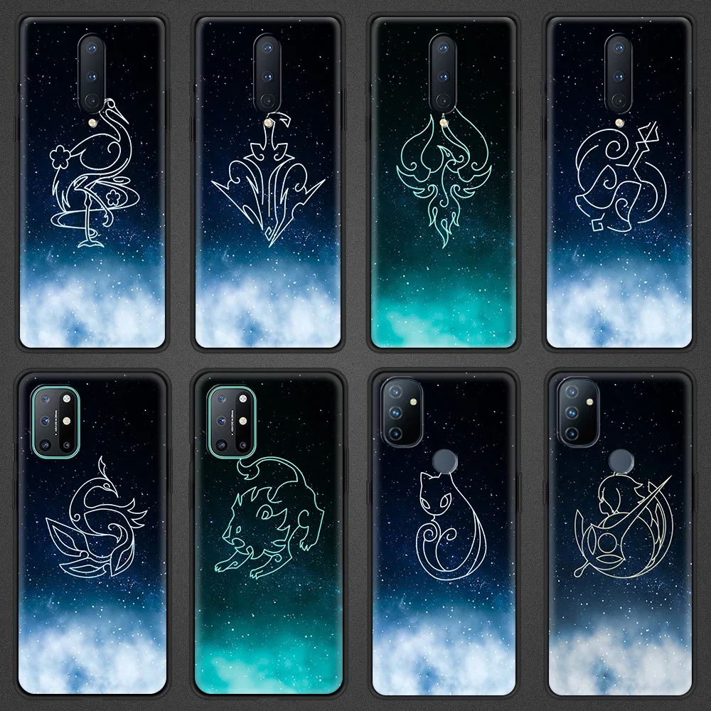 

genshin impact constellation eula Phone Case For OnePlus 9 8 7 7T Pro 9RT 9R 8T Z OnePlus Nord N100 N200 N10 CE 2 5G Black Cover
