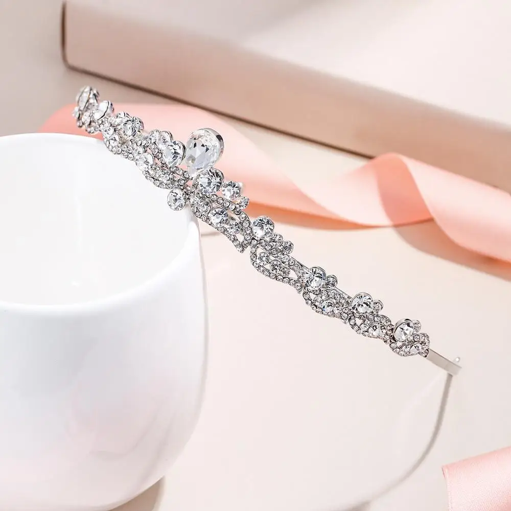 Tuliper Bridal Tiara Headband Wedding Hair Accessories Crystal Hairband For Women Party Hairpins Ornaments | Украшения и