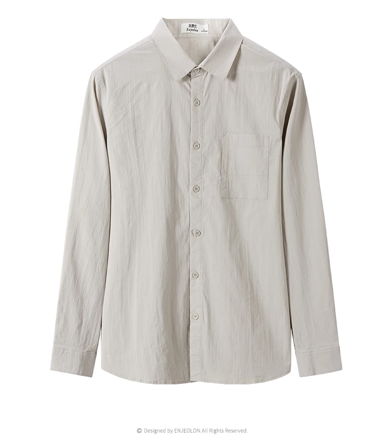 Enjeolon, Осень-зима, мужские повседневные рубашки, Camisa Masculina, длинный рукав, отложной воротник, рубашка, модная одежда, CX2541-1