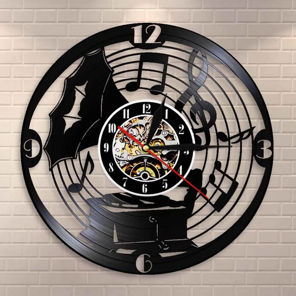 Антикварные граммофоны простыни музыка ноты ретро классические настенные часы