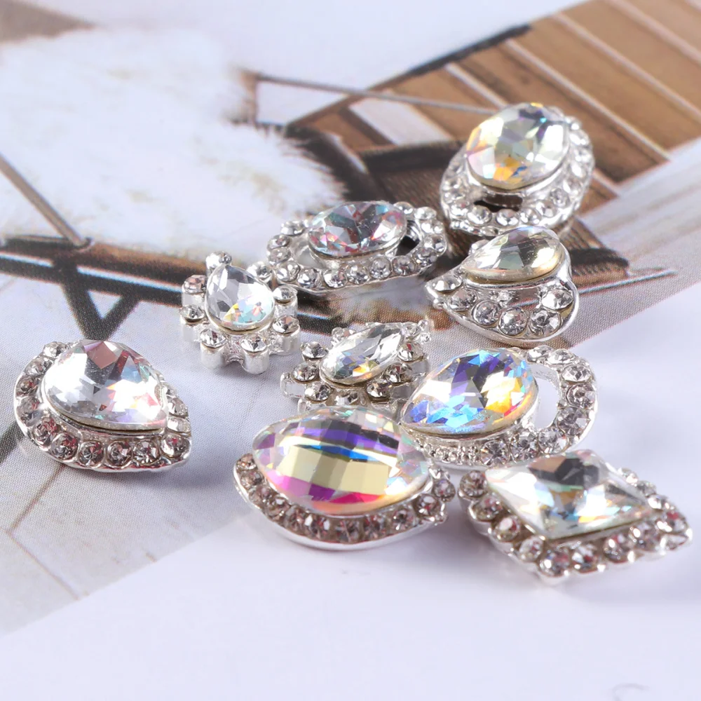 

15 Pcs Multi-Colored Shining Rhinestones Distinctive DIY Alloy Nail Art Decorations Charming Nail Art Work For Elegant Beautiful