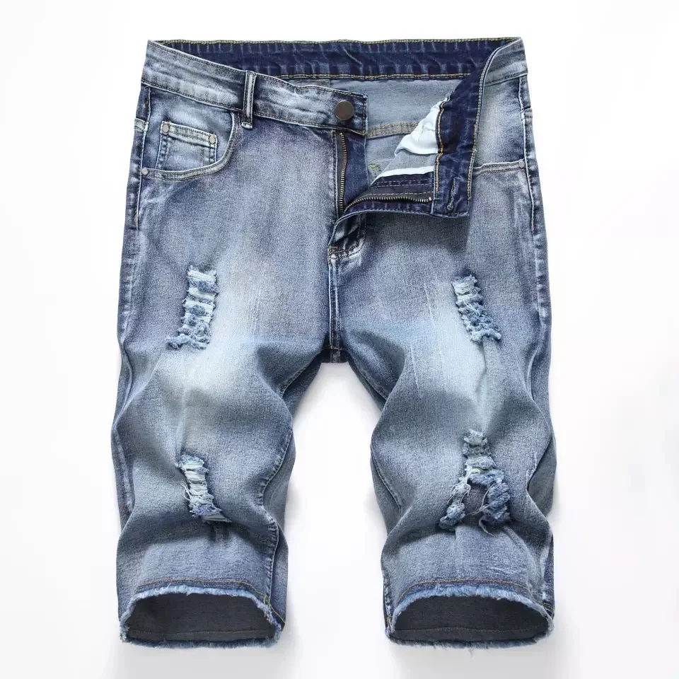 

7 colors 2020 New Summer Denim Shorts Male Jean Short Homme Ripped Jeans For Men