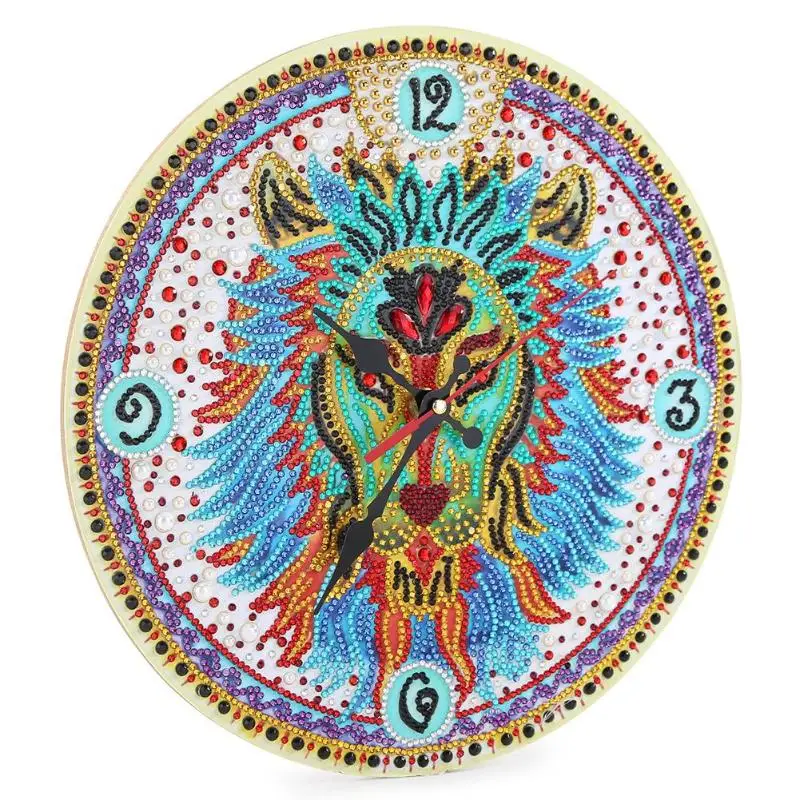 Алмазная картина вышивка крестиком настенные часы сделай сам круглые богемные