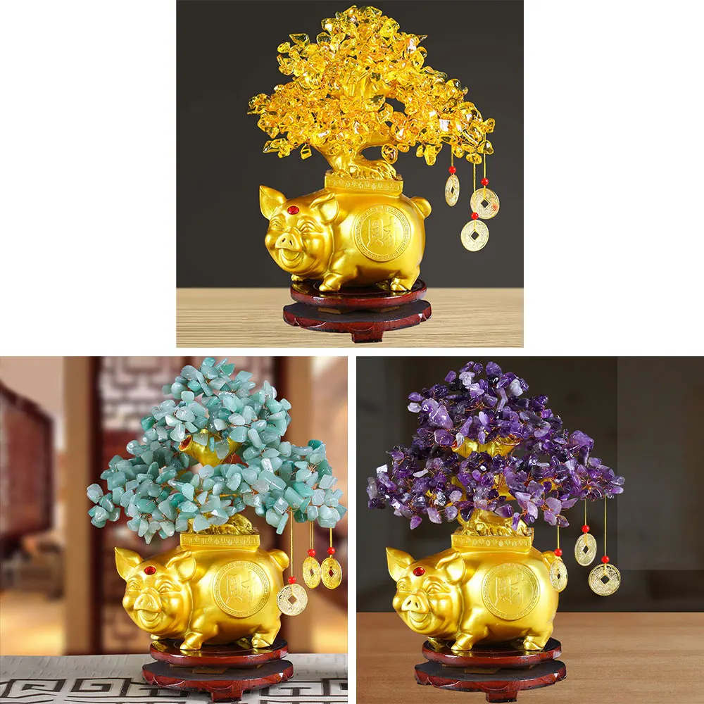 

Lucky Money Tree Decoration Ornament Fortune Tree Ornament Golden Purse Tree Ramadan Desktop Delicate Crystal Beautiful Crafts
