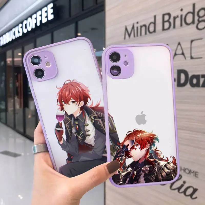 

Genshin Impact Diluc anime game Phone Case matte transparent For iphone 7 8 11 12 13 plus mini x xs xr pro max cover