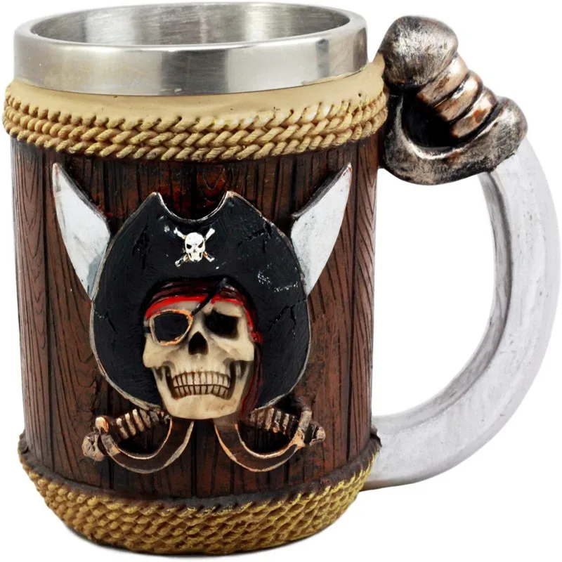 Danegeld Tankard кружка с черепом викингом из нержавеющей стали 3D викинджер кофейная