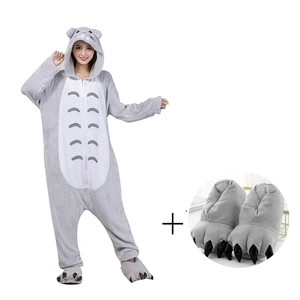 Женские пижамы Тоторо кигуруми Мультяшные Комбинезоны для взрослых молния цельные пижамы в виде животных мужские Фланелевые рождественские костюмы для косплея