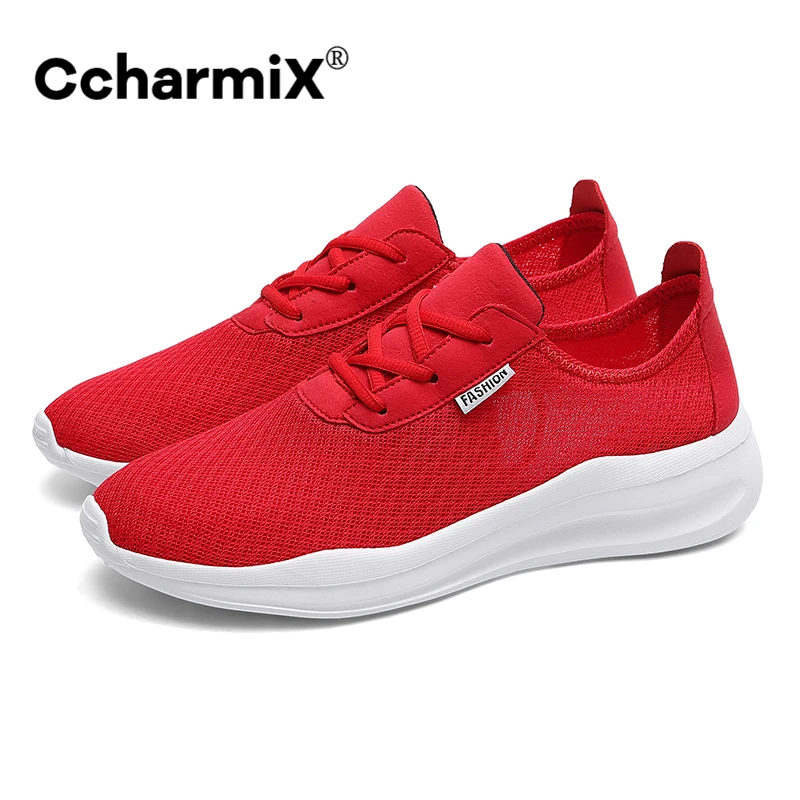Кроссовки мужские CcharmiX летние дышащие белые на массивной подошве повседневные