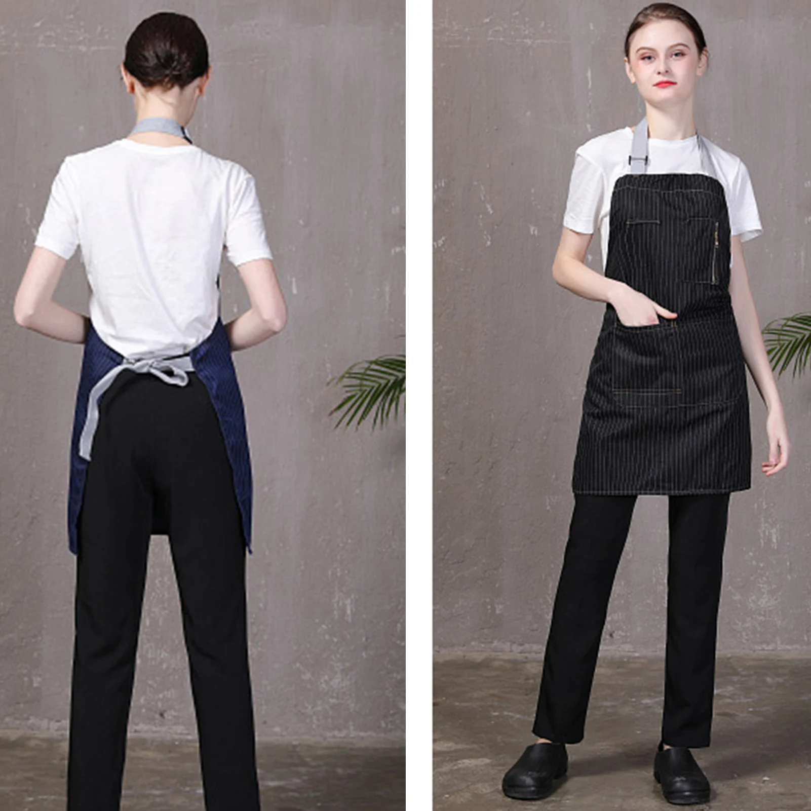 Регулируемый Фартук для шеф повара в полоску унисекс|Фартуки| |