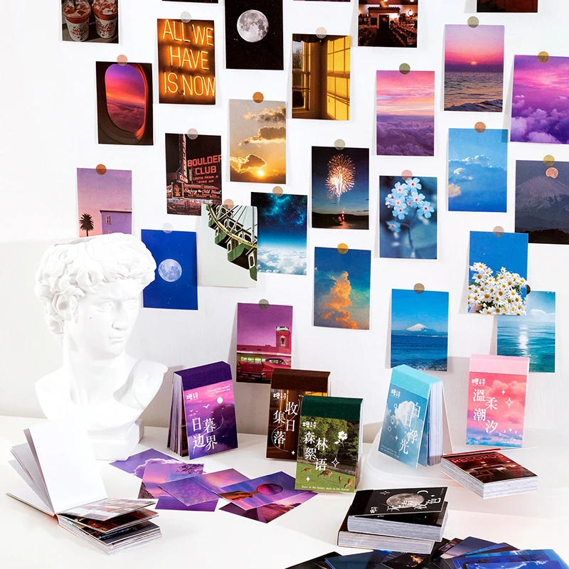 

Sticker Aesthetic Landscape Cute Bullet Journaling Decor Sticker Sheets Natural Scenery Art Paintings Stationery Stickers Book