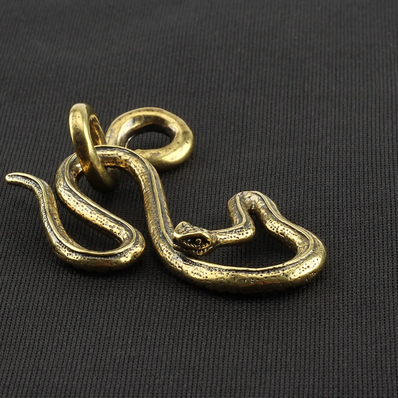 Винтаж животных Латунь Брелок в виде змеи Медь под змеиную кожу инструмент для