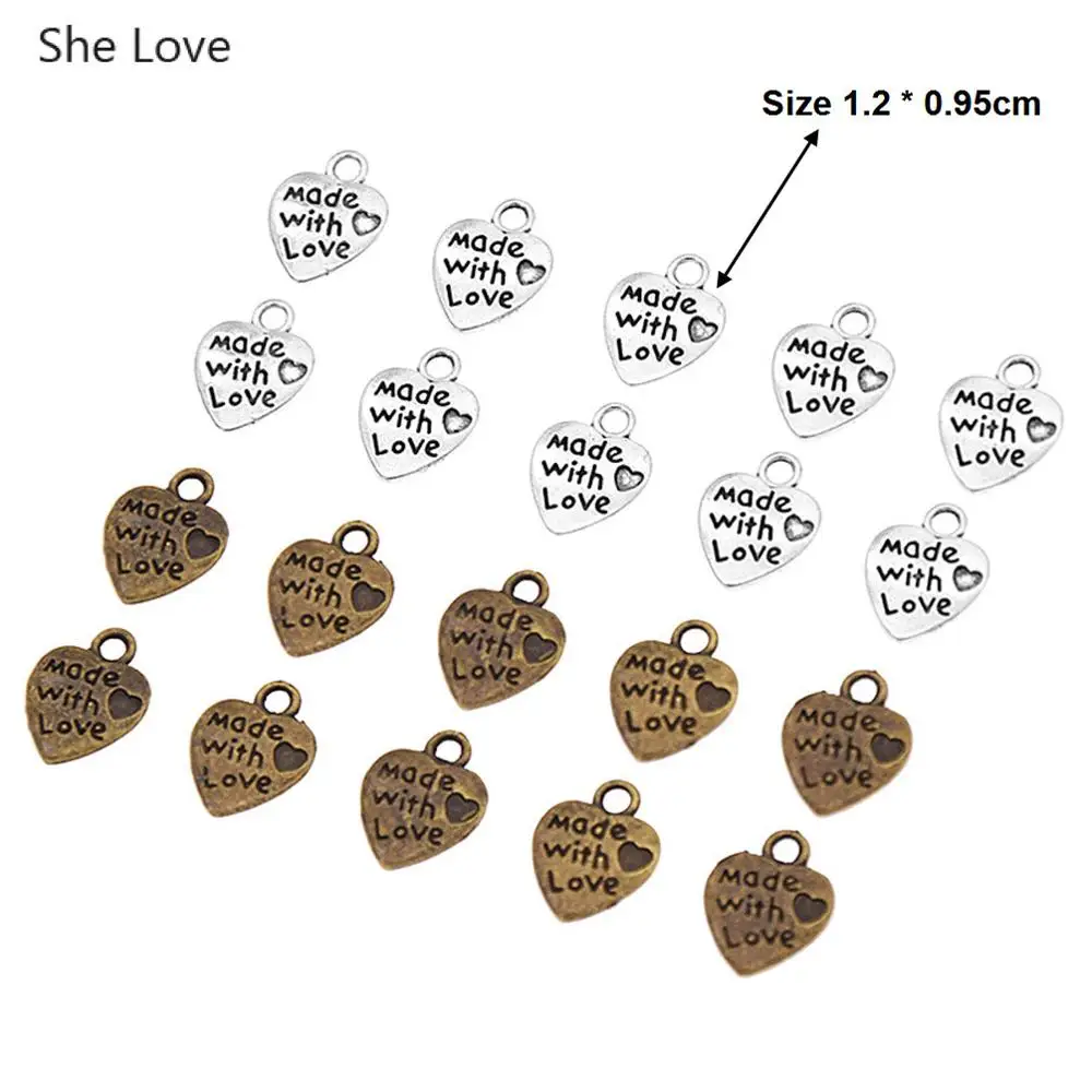 Детская Металлическая в форме сердца этикетки для одежды ручной работы 50 шт.