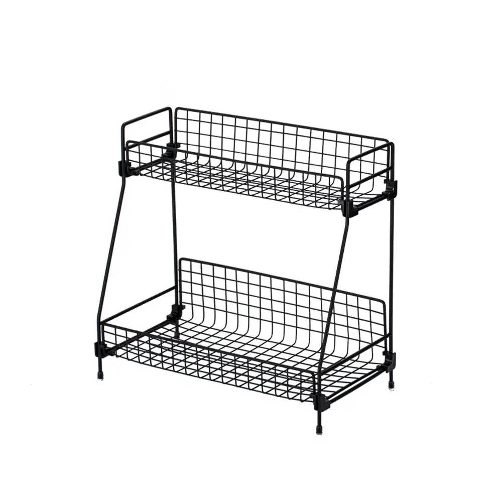 

Storage Rack Double Layer Office Cosmetic Shelves Display Multifunctional School Bathroom Shelf Minimalist Kitchen Organizer