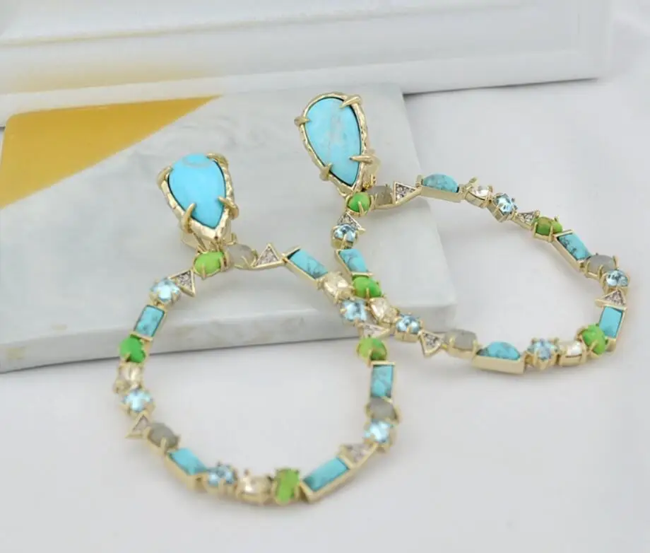 Новые модные серьги-клипсы CSxjd с натуральным камнем роскошные индивидуальные