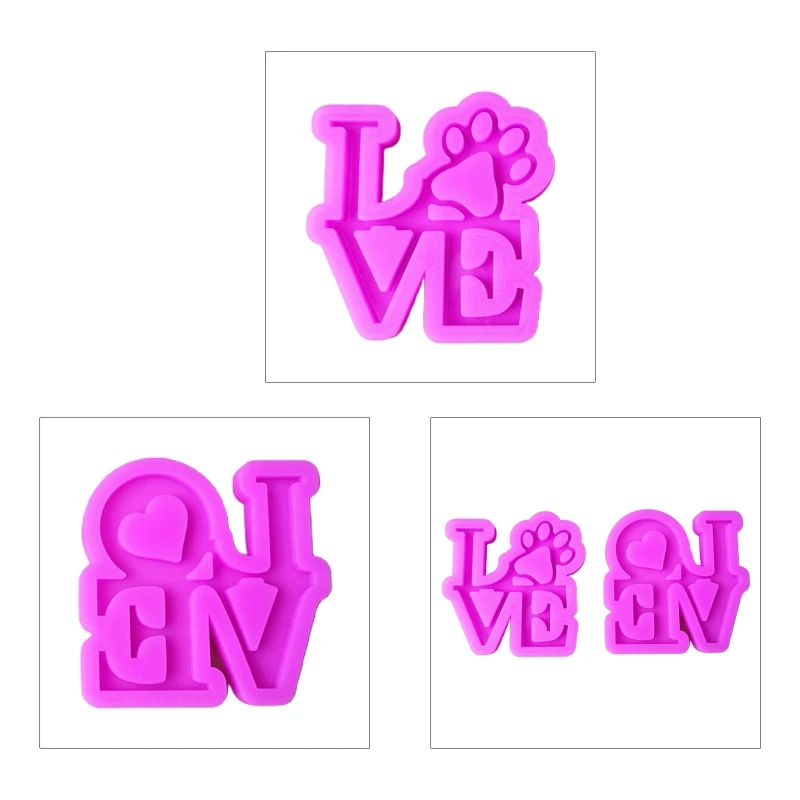 

DIY блестящие туфли, украшенные сердечком со «Медвежья Лапа» Форма брелок кулон литья силиконовые формы ремесла ToolsCrystal эпоксидная смола, фор...