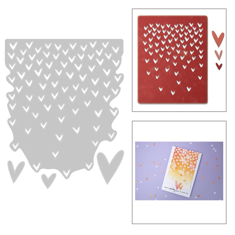 Новинка 2020 металлические Вырубные штампы с сердечками и фоном на День святого