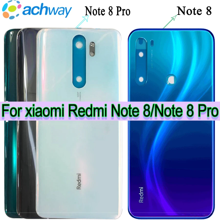 Оригинальная крышка батарейного отсека для Xiaomi Redmi Note 8 pro Задняя стеклянная