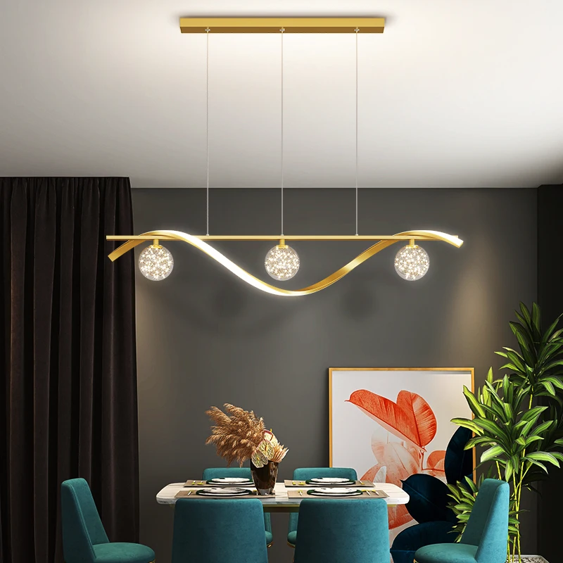 

Nordic Simple LED Pendant Light Gold&Black Frame Indoor Lamp For Home Modern Decoration Lustre Luminaire Loft Hanging Chandelier