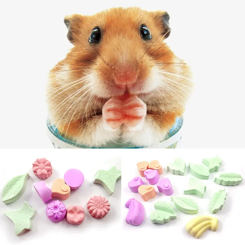

1/5/10pcs Fruit Chew Toy Hamster Mouse Chinchilla My neighbor totoro Rabbit Teeth Grinding Mineral Stone