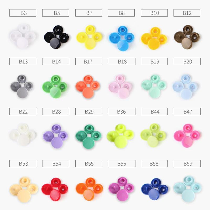 KAM T5 пластиковые защелки на кнопках 100 наборов мешков темная пряжка кнопки