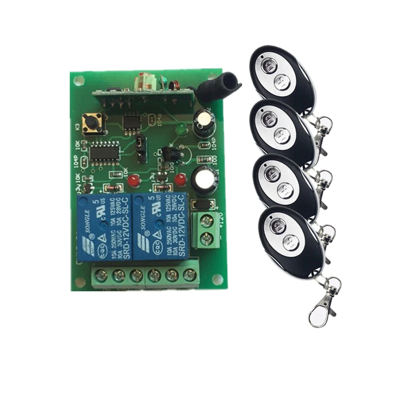 DC12V 2CH RF Беспроводной переключатель системы дистанционного управления 3 * эллипса