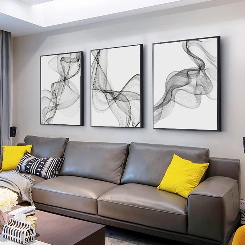 

Black and white abstract art canvas posters and prints minimalist Nordic decorative pictures modern home decoration