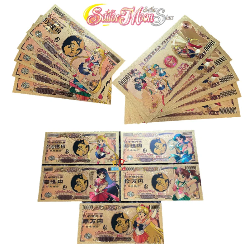 

Памятная банкнота Сейлор Мун вторая пуля японская манга имитация золотой фольги карта аниме периферийная коллекция сувенир