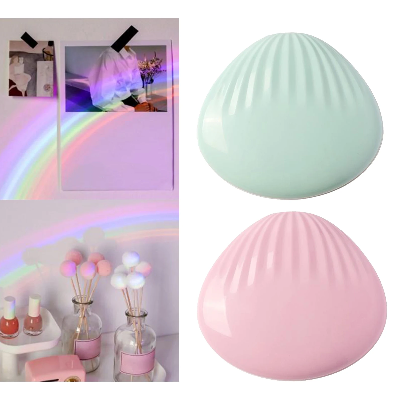 

Led Rainbow Projector, Shell Shape Led Lamp, USB Charging Lamps, Rainbow Maker for Children Chrismas Gift/Kids Room