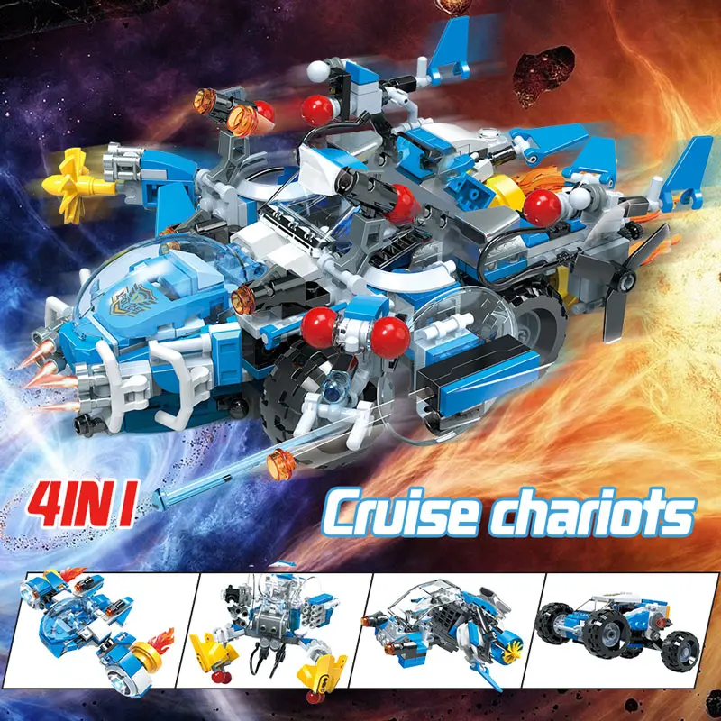 528 шт. Детский конструктор круизные колесницы|Блочные конструкторы| |