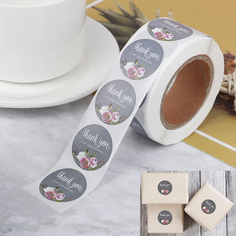 

500 шт., наклейки для упаковки наклейка «спасибо», бумажные конверты ручной работы, стикер для канцелярских товаров