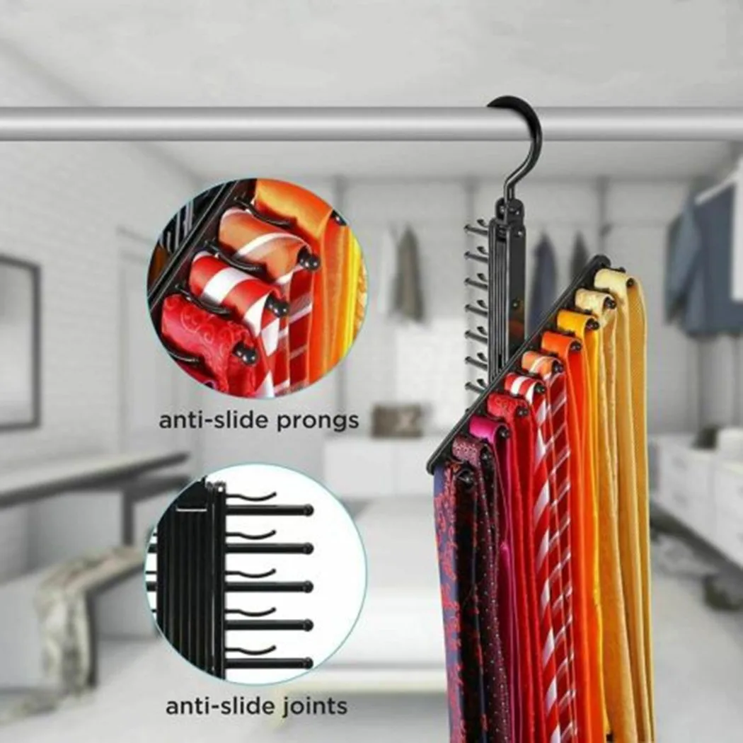 

Tie Hanger Rack Organizer Rotating Belt Holder Closet Hook Ties Storage Necktie Scarf Rack 20 Rows Of Tie Rack Belt Storage Rack