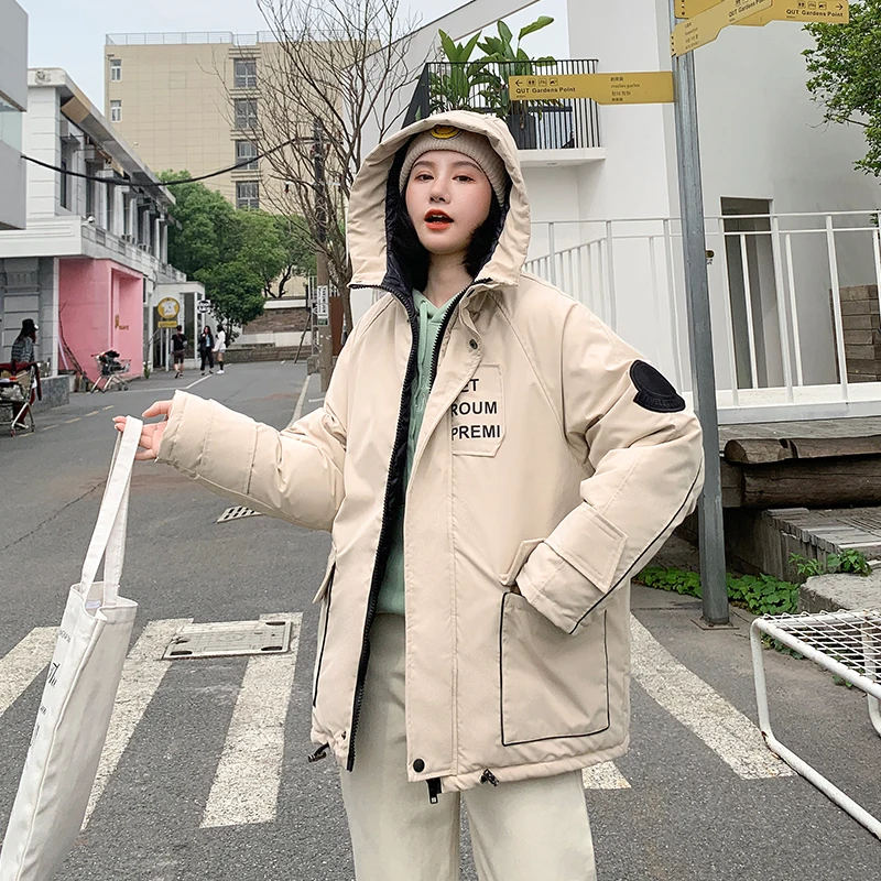 

Tide Winter Jacket Women Down Cotton Coat Female Thick Down Jacket Womens Long Coats Warm Hooded Clothes