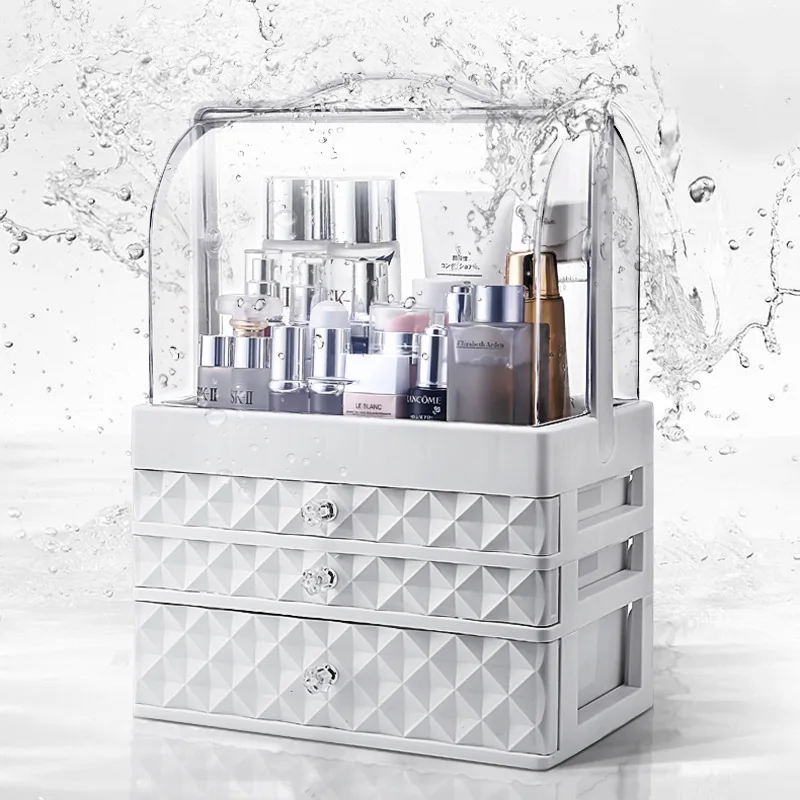 

Three Layers Makeup Organizer Acrylic Boxes Storage Jewelry Table Baskets Pen Holder Container Nail Polish Lipstick Room Dresser